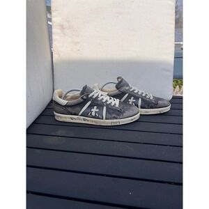 Premiata Steven Grey Distressed Leather Low Top Sneakers Mens Size 43 483 Orig.